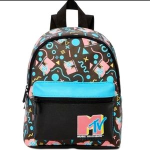 NEW MTV Women's Faux Leather Black 11.5" Mini Backpack